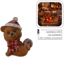 Chomik - Božićna figurica – Medvjedić s LED-loptom - GOT4179