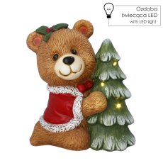 Chomik - Božićna figurica – Medvjedić s LED-jelkom - GOT4209