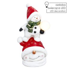 Božićna figurica – Snjegović s LED-kuglom - GOT4216