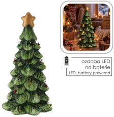 Božićna figurica – Jelka s LED ukrasnim kuglicama - GOT4391