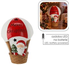 Chomik - Božićna figurica – Djed Božićnjak u balonu "Merry Christmas" s LED osvjetljenjem - GOT4445