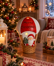Chomik - Božićna figurica – Djed Božićnjak u balonu "Merry Christmas" s LED osvjetljenjem - GOT4445