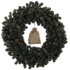 Chomik - Božićni vijenac s učinkom inja i LED rasvjetom, 50 cm - HIN4544