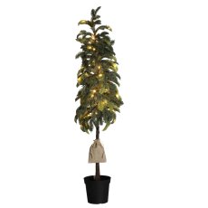 Chomik - Umjetna zasnježena božićna jelka u loncu s LED rasvjetom, 105 cm - HIN4575