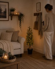 Umjetna zasnježena božićna jelka u loncu s LED rasvjetom, 105 cm - HIN4575