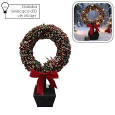 Božićni ukras – LED Vijenac u lončiću, 47 cm - HIL6708