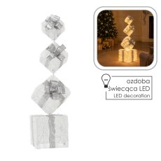 Chomik - Božićni ukras – Srebrni darovi LED 100 cm, 70 lampica, topla bijela - LED5749