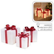 Chomik - Božićni ukras – 3 LED-poklona, 60 lampica, topla bijela - LED5756