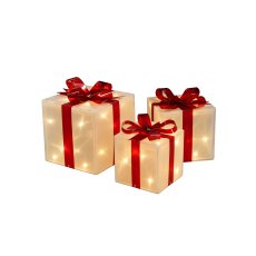 Chomik - Božićni ukras – 3 LED-poklona, 60 lampica, topla bijela - LED5756