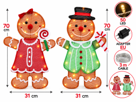 Chomik - Božićni ukras – LED Medenjaci 70 cm - LED5862