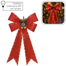 Crvena božićna mašna LED 80 cm - LED5886
