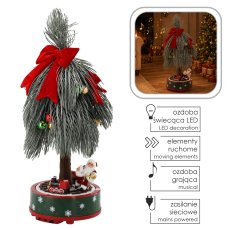 Chomik - Božićni ukras – Jelka s vlakićem, 60 cm, LED, melodija - KAI7873