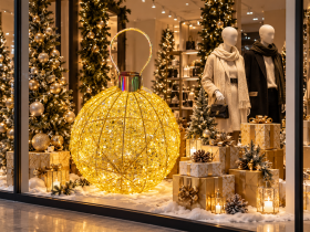 Chomik - 3D LED blagdanska dekoracija – Žuta kuglica 130x80 cm - LED9860