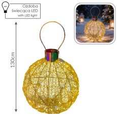 Chomik - 3D LED blagdanska dekoracija – Žuta kuglica 130x80 cm - LED9860