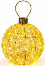 Chomik - 3D LED blagdanska dekoracija – Žuta kuglica 130x80 cm - LED9860