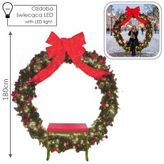 Chomik - 3D LED-blagdanska dekoracija – Vijenac sa sjedalom 180 cm - LED9877