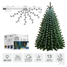 Chomik - LED lampice s obručem, 3 m, 480 lampica, hladno bijela svjetlost - LED6335