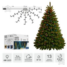 LED-lampice s prstenom, 3 m, 480 lampica, višebojne - LED6342