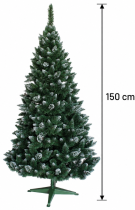 Chomik - Snježni bor sa šljokicama i češerima, 150 cm - TOY0738