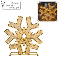 3D blagdanska dekoracija – LED pahuljica 2 m, 1200 lampica, topla bijela - LED6847