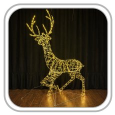 3D-blagdanska dekoracija – LED-jelen 2 m, 600 lampica, topla bijela - LED6694