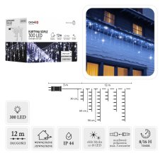 Chomik - Svjetlosna zavjesa Icicle 300 LED, hladno bijela 3+12 m - LED9850