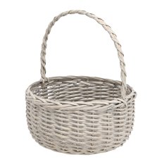 Košara od ratana 34 cm s ručkom – siva - DIR7046