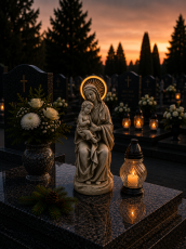 Figura Marije s djetetom i svjetlećim LED-sjajem - DED0101