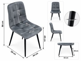 Chomik - Blagovaonska stolica  - siva - FAT1405