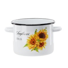 Bijeli emajlirani lonac Sunflower, 3 l - EMA4413