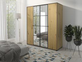Ormar Oslo I - Artisan hrast/crna - 180 cm