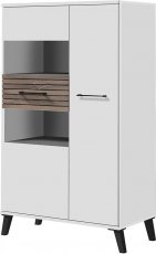 Vitrina Carlo reg 3 - bijela/flagstaff hrast