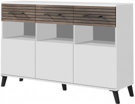 Komoda Carlo reg 5 - bijela/flagstaff hrast
