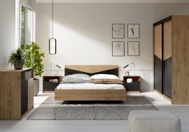 Spavaća soba Aston - hrast/crna