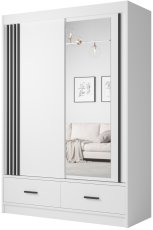 Garderobni ormar s kliznim vratima Canada CA-24-15 - 150 cm - bijela/crna