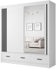 Garderobni ormar s kliznim vratima Canada CA-24-20 - 200 cm - bijela/crna