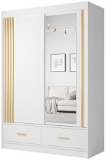 Garderobni ormar s kliznim vratima Canada CA-24-15 - 150 cm - bijela/zlatna