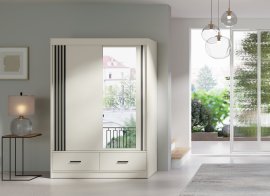 Garderobni ormar s kliznim vratima Canada CA-34-15 - 150 cm - kašmir/crna