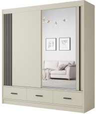 Ormar s kliznim vratima Canada CA-34-20 - 200 cm - kašmir/crna