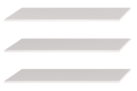 Set od tri dodatne police za ormare Canada 200 cm - bijeli