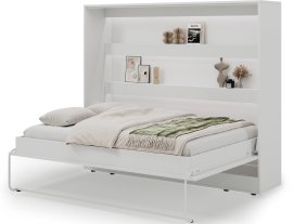 Krevet u ormaru Devesto - WB-H-DEV-W-140 - 140x200 cm - bijela
