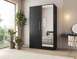 Ormar Alarica s ogledalom 120 cm - crni