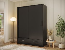 Ormar s kliznim vratima Estantte II - 150 cm - crni