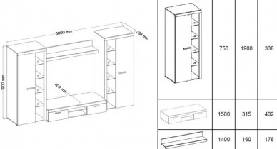 Stolarz Lempert - TV regal Rumba XL - hrast sonoma