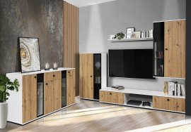 Dnevni boravak Salsa - hrast artisan/bijela  