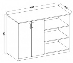 Stolarz Lempert - Komoda Malta - svijetlosiva 850 LG/LG 2F