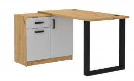 Radni stol s komodom Malta - svijetlosiva/hrast artisan 130 LG/AR/AR