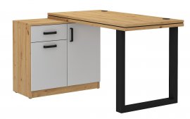 Radni stol s komodom Malta - svijetlosiva/hrast artisan 140 LG/AR/AR