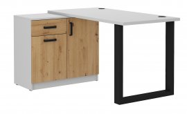 Radni stol s komodom Malta - hrast artisan/svijetlosiva 130 AR/LG/LG