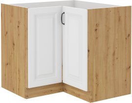 Donji kutni element Stilo - bijela/artisan hrast - 90x90 cm ND 2F BB